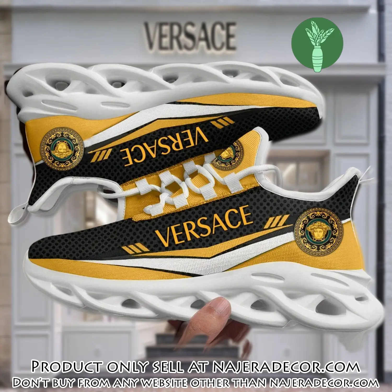 Versace medusa yellow max soul shoes luxury brand gifts for men women njr2655951